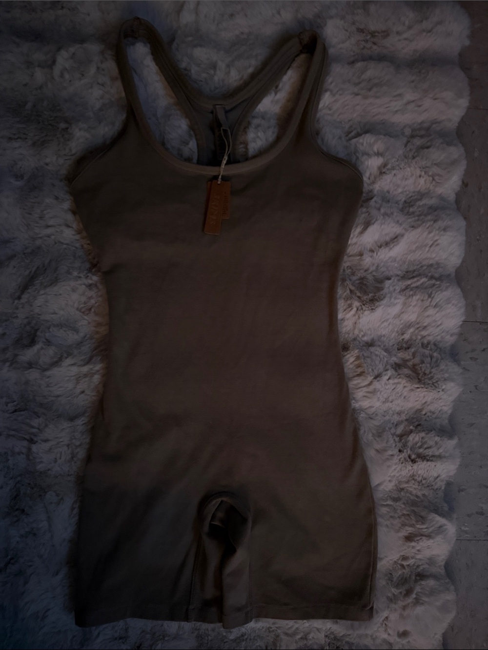 SKIMS Olive Green Sleeveless Knit Body Romper